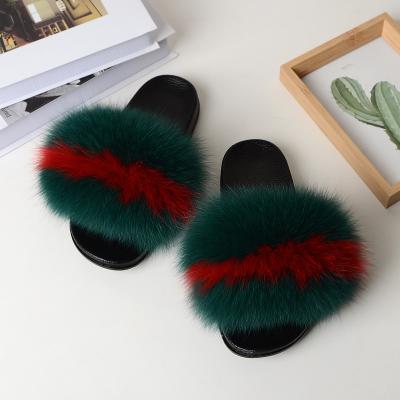 China CUSHIONING Factory Direct Wholesale Raccoon Platform Fur Slippers PVC Slides for sale