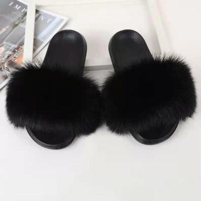 China 2020 Fashion Indoor Women's Slippers Thick Bottom Women's Sandals Winter Hairy Bun Slide Fashion Trendy Faux Fur Slipper Luxury Bedroom Vegan for sale