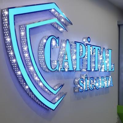 China Buildings Custom 3d stainless steel led channel letter sign punching holes luminous signs for sale