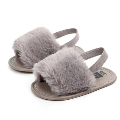 China Fashion Faux Fur Baby Shoes Summer Baby Boy Lightweight Cute Infant Girls Shoes Soft Unique Indoor Shoes For 0-18M for sale