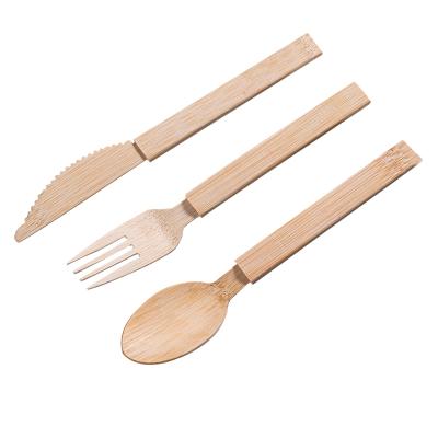 China Hotel Party Exquisite Bamboo Tableware Degradable Bamboo Knife, Fork And Spoon for sale