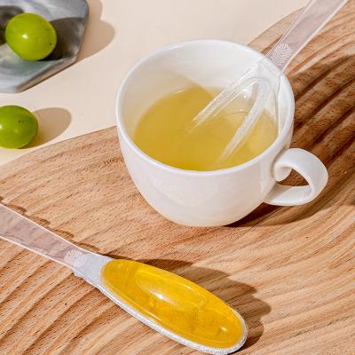 China Dining Transparent PP Tableware Food Grade 12.5g Aluminum Foil Plastic Honey Spoon for sale