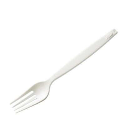 China Disposable hotel fork made of plants, environmental friendly cornstarch, degradable plastic teaspoon for sale