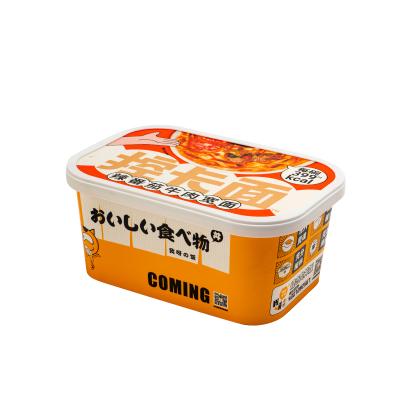 China Customized Disposable Hot Square Takeout Food Packaging Containers Instant Noodle Soup Paper Bowl for sale