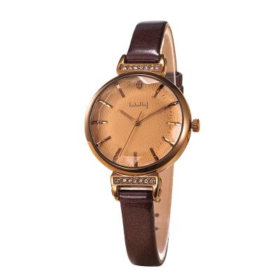 China Fashion Non-Specific Wholesale Lady Minimalist Watch Rose Gold Genuine Leather 3 Atmosphere Women Watch for sale