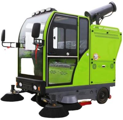 China Road Cannon Pure Electric High Pressure Industrial Vacuum Mist Cabin Floor Sweeper Drive Type Mechanical Sweeper for sale