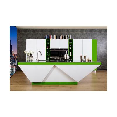 China Modern high quality durable waterproof green& white kitchen cabinet-factory direct for sale