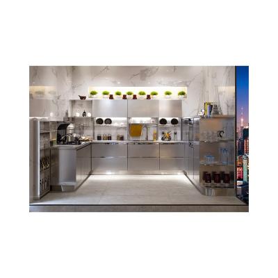 China Good Quality Stainless Steel Truss Customized U Shaped Swept Style Kitchen Cabinets Residential Industrial Factory for sale