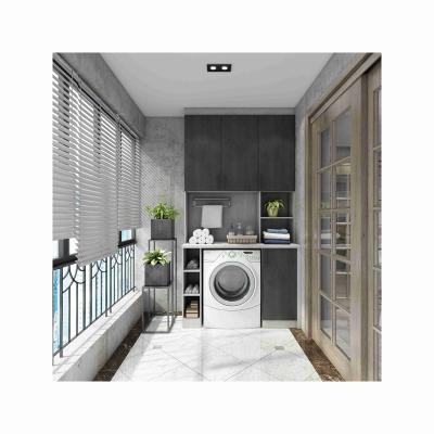 China Wholesale High Quality Modern Gray Laminate Laundry Cabinets Laundry Room Cabinet Dark Hanging for sale