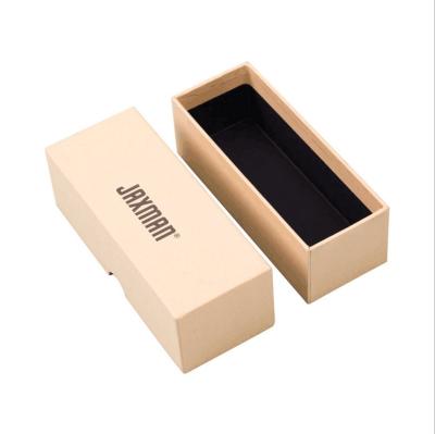 China Recycled Materials Customized Logo Kraft Paper 1200gsm Cardboard 2 Piece Gift Packing Full Cover Rigid Watch And Belt Box With Separate Lid for sale