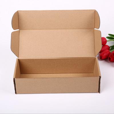 China Brown Corrugated Foldable Corrugated Shoe Handmade Plain Cardboard E Groove Cardboard Gift Box Buyer Clothes Shipping Packaging for sale