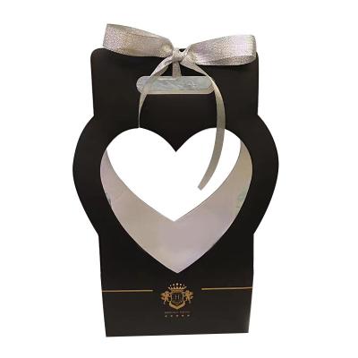 China Handmade High Quality Paper Flower Basket Packaging Paper Gift Box With Handle for sale