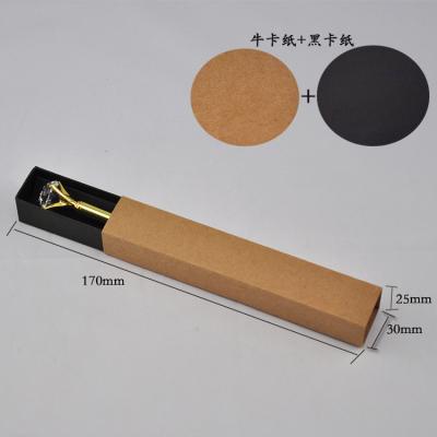 China Recycled Materials Wholesale Cardboard Kraft Paper Pen Sleeve Lipstick Tube Drawer Paper Gift Pencil Packaging Box Brown And Black Paper Custom for sale