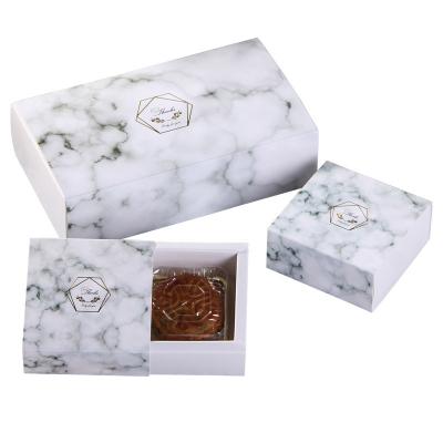 China Handmade Custom Marble Cardboard Chocolate Favor Foldable Food Grade Packaging Paper Sliding Sleeve Lid Drawer Gift Macaron Box Package for sale