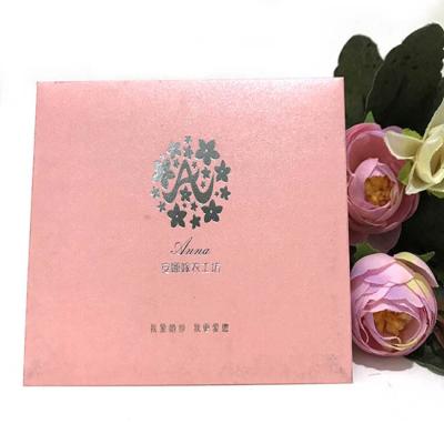 China New Pearl Gift Envelope 2020 Pink Gift Certificate Custom Wedding Invitation for Graduation Fancy Envelope Silver Stamping Logo for sale