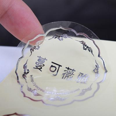 China Custom Glass Label Waterproof Logo Transparent PVC Sticker for sale