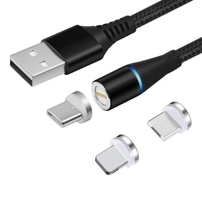 China MP3/MP4 Player Free Sample 3 Fast Charging Braided Magnetics In 1 Mobile Data Cable for sale