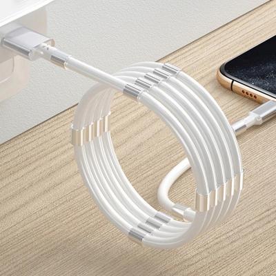 China MP3/MP4 Player Redesigned Self-Winding Easy-Coil Supercalla USB Magnetic Charging Cable for sale