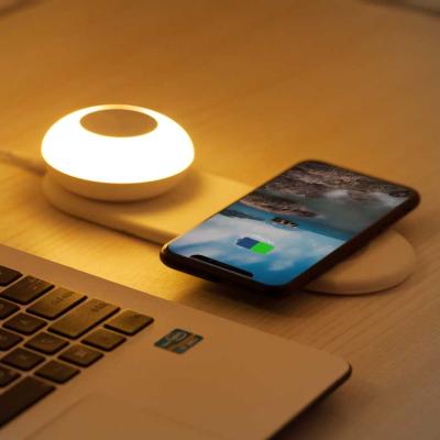 China Lamp New Product Ideas 2021 2 in 1 Custom LED Desk Lamp with Fast Qi Wireless Chargers Phone Charger Lamp Station for sale