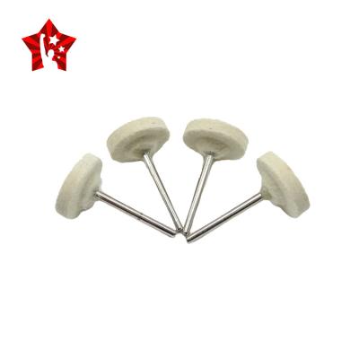 China 11# Wool Shank Dental Steel Abrasive Felt Wool Polishing Wheel With Shank for sale