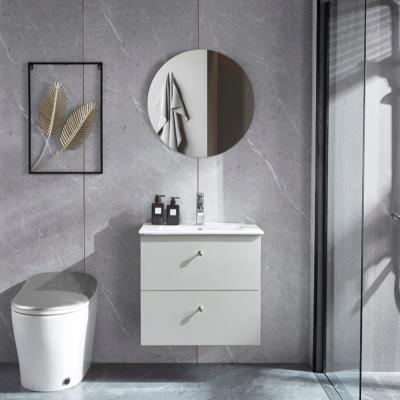 China Modern Water Resistant PVC Small Wash Basin Bathroom Cabinet Wall Mounted Small Vanity for sale