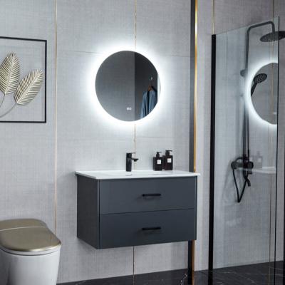 China Modern 4 Drawer Storage Waterproof Wall Mounted Bathroom Cabinet With LED Mirror for sale