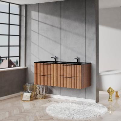 China Modern Luxury Silver 42 Inch 4 Drawer Bathroom Vanity Wood Cabinet With Ceramic Top for sale