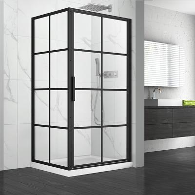 China Modern Wholesale Aluminum Glass Large Couples Gold Netting Free Standing Shower Enclosure for sale