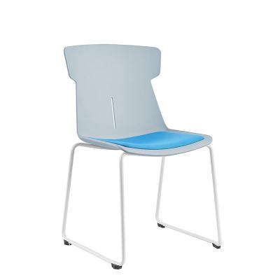 China 518-3C Stackable High Quality Visitor Conference Chairs Plastic Stackable Dining Chair With Cushion for sale