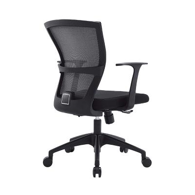 China (Size)Foshan Black Fashion Furniture Staff Mesh Swivel Adjustable Rotating Office Chairs With Casters for sale