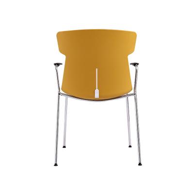 China New Design Plastic Armchair Metal Legs Armchair For Student Training Room Conference Room Chair With Arms for sale