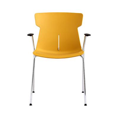 China Wholesale Foshan Plastic Factory New Design Metal Leg Student Training Chair With Armrest For Conference Room for sale