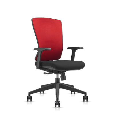 China 2022 Height Swivel Adjustable Modern Luxury Leather Red Mesh Manager Executive Office Chairs With Adjustable Armrest for sale