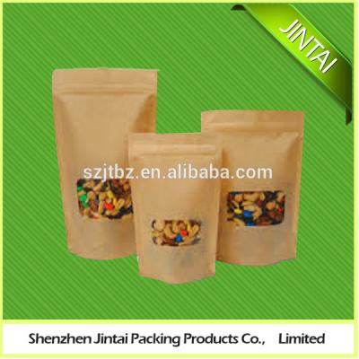 China Wholesale BIODEGRADABLE kraft paper bag with clear window for coffee oker brand for sale