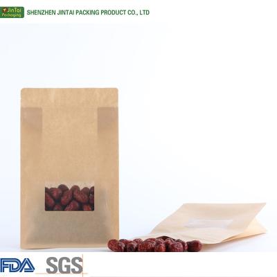 China Custom Printing Safety Snack Food Packaging Bag Kraft Paper Zipper Bag For Food for sale