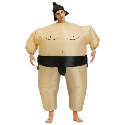 China Halloween Size Polyester Fun Inflatable Sumo Costume Cosplay Adult Running Blow Up Costume Suit For Kids for sale