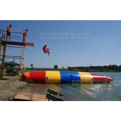 China 0.9mm PVC tarpaulin inflatable water drop water park game equipment, inflatable catapult jumping pillow for sale for sale