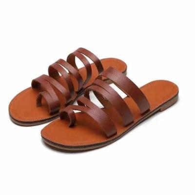 China New fashion PVC women's sandals trend big flat bottom sheepskin slippers women's sandals high quality soft bottom beach flip flops for sale