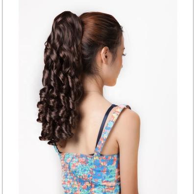 China European x-ring hair women's wig wholesale ponytail box braid wig retro clip ponytail wig American curly hair long fashion for sale