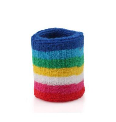 China Rainbow Headband Wrist Sports Wristband Breathable Wholesale Cotton Knitted Wrist Brace for Men and Women for sale