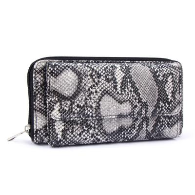 China Fashion Women Fashion Serpentine Zipper Zipper Long Wallet Leather Purse Card Holder PU Leather Wallet For Lady for sale