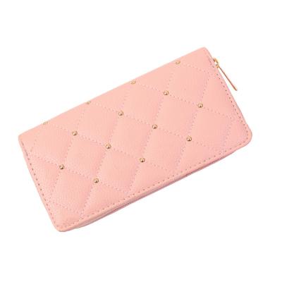 China No Factory Wholesale Women's Zipper Wallet Can Be Solid Color PU Customized Long Wallet for sale