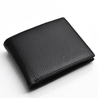 China None wholesale custom soft leather wallet fashion men's thin short logo wallet for men for sale