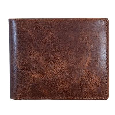 China No Hot Selling Men Wallet Large Capacity Brown High Quality Genuine Leather Bifold Soft Leather Wallet for sale