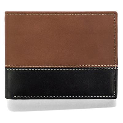 China Fashion Hot Selling Men's Slim Genuine Amazon Amazon Wallet No RFID Blocking Trifold Wallet for sale