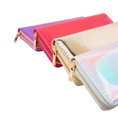 China No Manufacturer Level Women's Wallet PU Material Luminous Outdoor Zipper Fashionable Wallet for sale