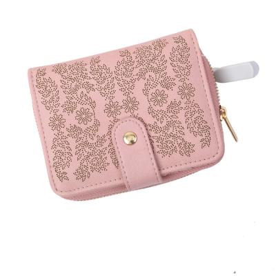 China Wholesale Customized Handheld Wallet Waterproof Mini Short Card Key Wallet Fashion Pink for sale