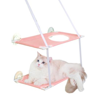 China Stained Glass Paste Cat Hammock Washable Cat Bed Single or Double Layers Strong Comfortable Pet Hanging Window Cat Hanging Mat House for sale