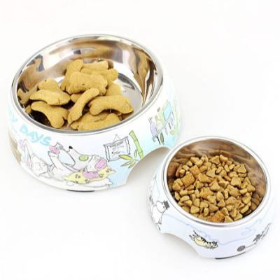 China Stainless steel factory customized OEM quality stainless steel dog applique custom matt surface bowl easy to wash slippery cat food bowl for sale