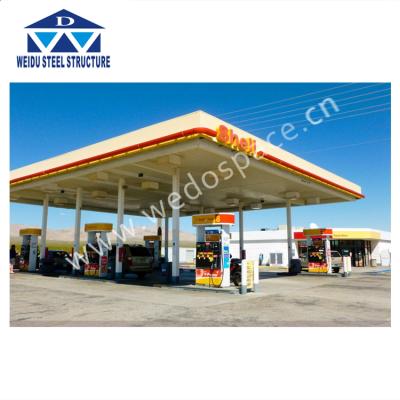 China High Quality Standard Steel Structure Agricultural And Industrial Gas Station Mini Gas Station With Canopy Shed for sale